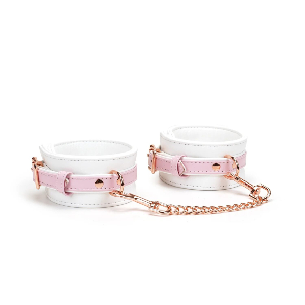 Наручники Liebe Seele White & Pink Fairy Goat Leather Hand Cuffs - фото