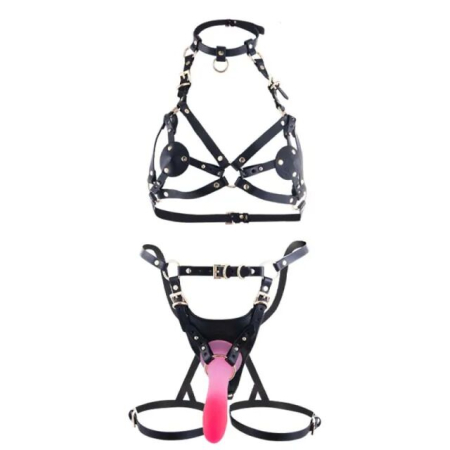 Сбруя зі страпоном LOCKINK SEVANDA Queen Sheba Set with Pink Dildo - фото