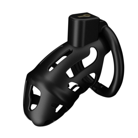 Клітка для пеніса LOCKINK SEVANDA Plastic Penis Chastity Cage, чорна, 3 кільця різних розмірів - фото