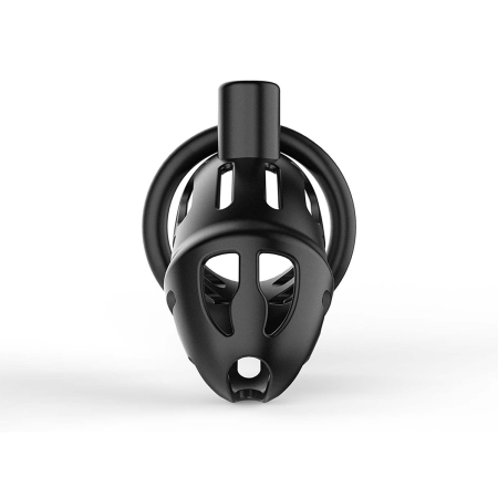 Клітка для пеніса LOCKINK SEVANDA Plastic Penis Chastity Cage, чорна, 3 кільця різних розмірів - фото №3