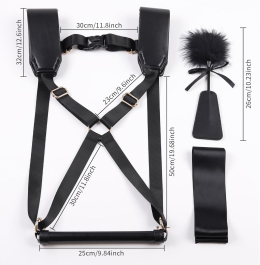 БДСМ-набір LOCKINK YEAHWOW Black Doggy Style Saddle set - - фото №6