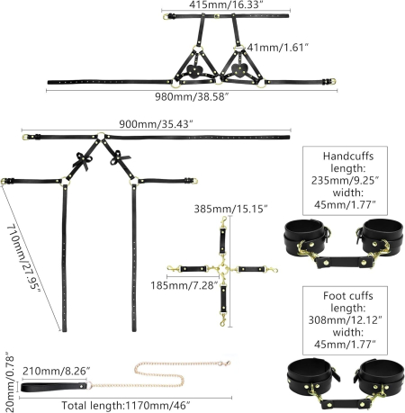 БДСМ-набір LOCKINK YEAHWOW Forced Nadu pose correction set - фото №6