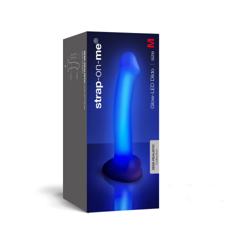 Дилдо, що світиться Strap-On-Me Glow-LED Dildo Purple - M - фото №3