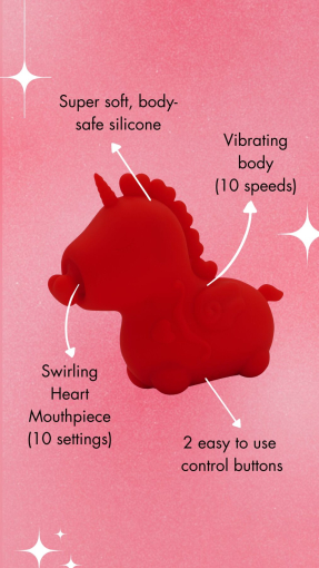 Вібратор-єдиноріжка Unihorn – Cupid's Beau, масажувальний язичок-сердечко - фото №9