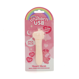 Вібратор-єдиноріжка Unihorn USB Bullet – Heart Throb, віброкуля, USB-зарядка, 10 режимів - - фото №6