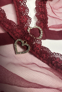 Комплект Passion BELISSANA SET burgundy L - - фото №12