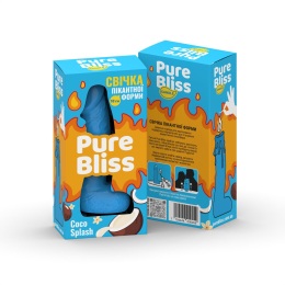 Ароматна свічка пікантної форми Pure Bliss Blue Coco Splash (Кокосове молоко) 18 см - - фото №6