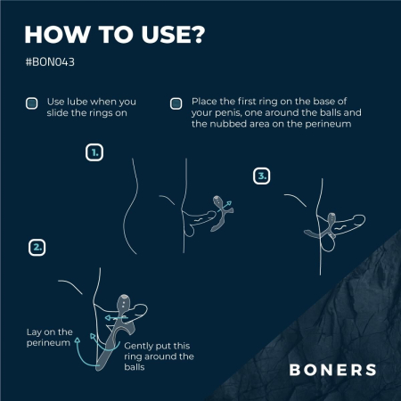 Ерекційне кільце Boners Triple Cockring - фото №11