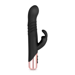 Вібратор-кролик Rosy Gold - Rabbit Vibrator with thrusting function - Black - №2