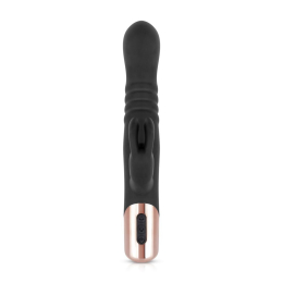 Вібратор-кролик Rosy Gold - Rabbit Vibrator with thrusting function - Black - №3