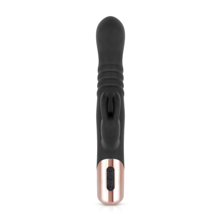 Вібратор-кролик Rosy Gold - Rabbit Vibrator with thrusting function - Black - фото №3