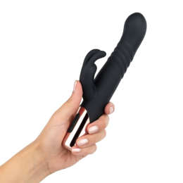 Вібратор-кролик Rosy Gold - Rabbit Vibrator with thrusting function - Black - №5