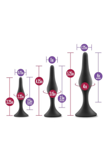 Набір анальних пробок Blush Luxe Beginner Plug Kit Black - №5