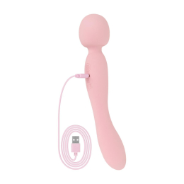Вібромасажер Good Vibes Only - SIMI Double-Sided Wand Vibrator Soft Silicone - Pink - - фото №7