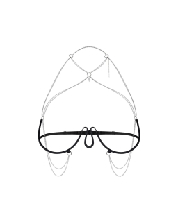 Прикраса на тіло Obsessive Lustique Black harness bra S/M/L - - фото №2