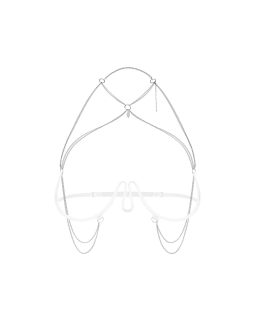 Прикраса на тіло Obsessive Lustique White harness bra S/M/L - - фото №2