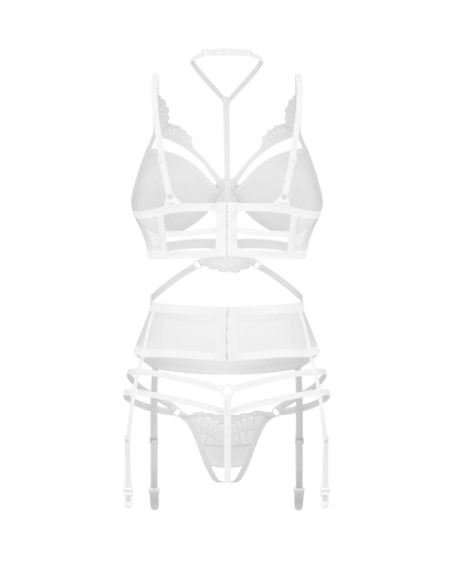 Комплект Obsessive Premisis White 3-pcs crotchless set 2XL/3X - фото №3