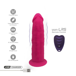 Фалоімітатор з вібрацією SilexD Henry Vibro Pink (MODEL 2 size 7in) + LRS, діаметр 4,4 см - - фото №8