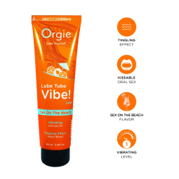 Вібролубрикант Orgie Lube Tube Vibe! Sex On The Beach 100 мл - - фото №3