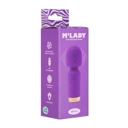 Вібромасажер M’Lady Mini Vibrating Wand Purple - фото №2