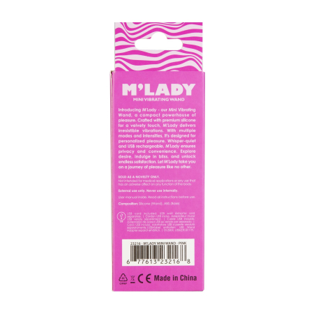 Вібромасажер M’Lady Mini Vibrating Wand Pink - фото №3