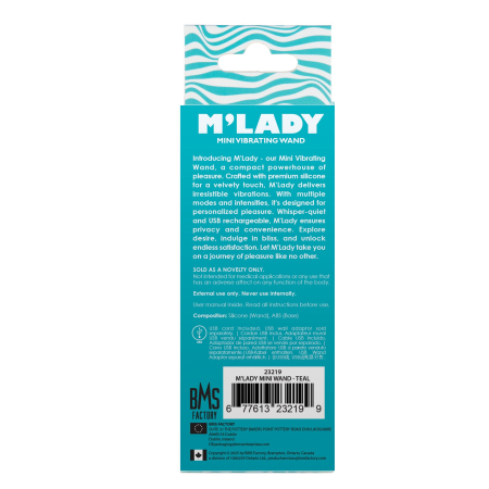 Вібромасажер M’Lady Mini Vibrating Wand Teal - фото №5