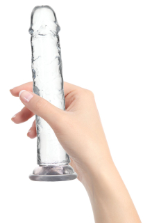 Прозорий фалоімітатор на присосці ADDICTION Vertical Dong 9?, віброкуля в подарунок - №2