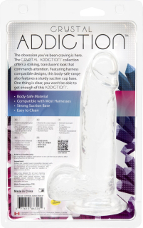 Прозорий фалоімітатор на присосці ADDICTION — Clear Dildo with Balls 8?, віброкуля в подарунок - №7