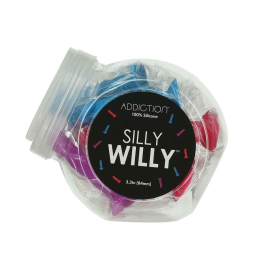 Набір фалоімітаторів ADDICTION Silly Willy 3.3” Silicone Dildo, 3 кольори, 12 шт - №14