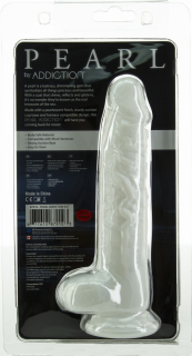 Фалоімітатор ADDICTION Pearl 8.5" Dildo with Balls, віброкуля в подарунок - - фото №7