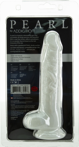 Фалоімітатор ADDICTION Pearl 8.5" Dildo with Balls, віброкуля в подарунок - фото №7