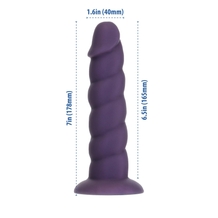 Фалоімітатор Fantasy by Addiction Unicorn Dildo 7” Purple, віброкуля в подарунок - фото №2