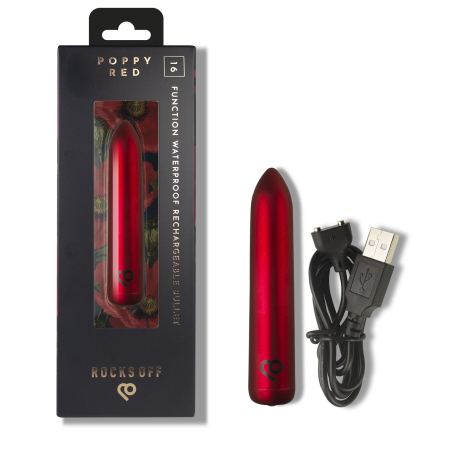 Віброкуля Rocks Off Bullet Poppy Red 16 Settings - фото №9