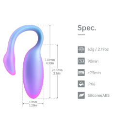 Смарт-віброяйце Magic Motion Flamingo Max Blue 2 в 1: віброяйце та тренажер Кегеля, 10 режимів - №4
