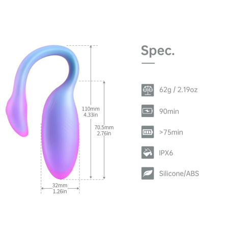 Смарт-віброяйце Magic Motion Flamingo Max Blue 2 в 1: віброяйце та тренажер Кегеля, 10 режимів - фото №4