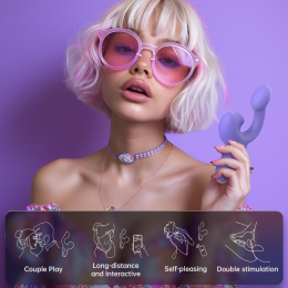 Смарт-вібратор Magic Motion Ponder Purple, подвійна стимуляція, віброяйце+язичок для клітора - - фото №11