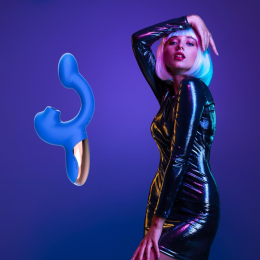 Смарт-вібратор Magic Motion Ponder Blue, подвійна стимуляція, віброяйце+язичок для клітора - №12