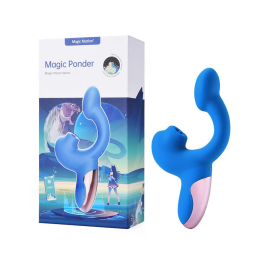 Смарт-вібратор Magic Motion Ponder Blue, подвійна стимуляція, віброяйце+язичок для клітора - №6