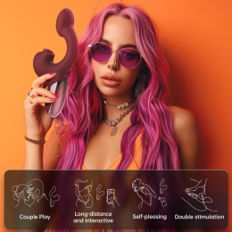 Смарт-вібратор Magic Motion Ponder Red, подвійна стимуляція, віброяйце+язичок для клітора - №11