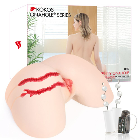 Мастурбатор Kokos 005 Jenny ONAHOLE Real Hips 2WayPlus з вібрацією та масажем - фото