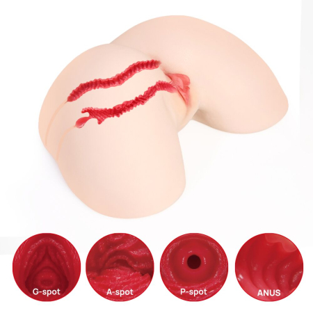 Мастурбатор Kokos 005 Jenny ONAHOLE Real Hips 2WayPlus з вібрацією та масажем - фото №9