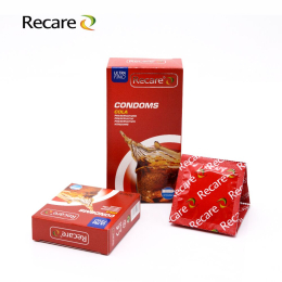 Презервативи Recare Cola Dotted&Ribbed Condoms 3 шт, з пухирцями та ребрами, аромат: Кола - - фото №5