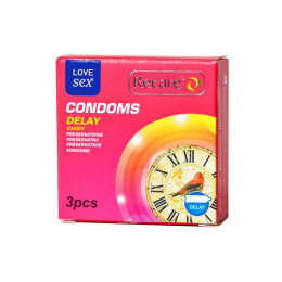 Презервативи Recare Delay Candy Condoms 3 шт, пролонгувальний ефект, цукерковий аромат - - фото №4