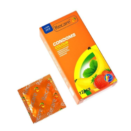 Презервативи Recare Color Fruit Flavour Condoms 12 шт, аромати: м'ята, банан, полуниця - - фото №2