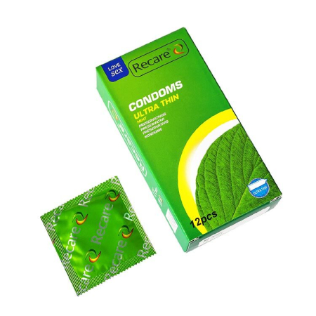 Презервативи Ultra Thin Mint Condoms Recare 12 шт, ультратонкі, аромат: м'ята - фото №2