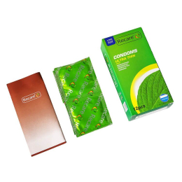 Презервативи Ultra Thin Mint Condoms Recare 12 шт, ультратонкі, аромат: м'ята - №3