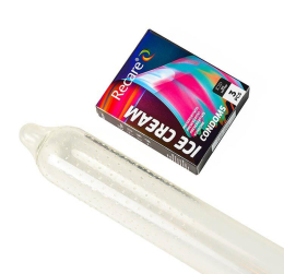 Презервативи Holographic Recare Ice Cream Big Dotted Condoms 3 шт, з пухирцями, аромат: морозиво - №4