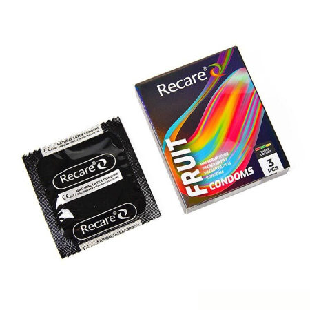 Презервативи Holographic Recare Fruit Flavour Condoms 3 шт, аромати: м'ята, банан, полуниця - фото №3