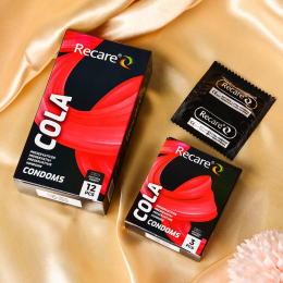 Презервативи Holographic Recare Cola Dotted&Ribbed Condoms 12шт, з пухирцями і ребрами, аромат: Кола - - фото №5
