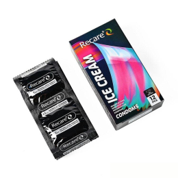 Презервативи Holographic Recare Ice Cream Big Dotted Condoms 12 шт, з пухирцями, аромат: морозиво - - фото №2